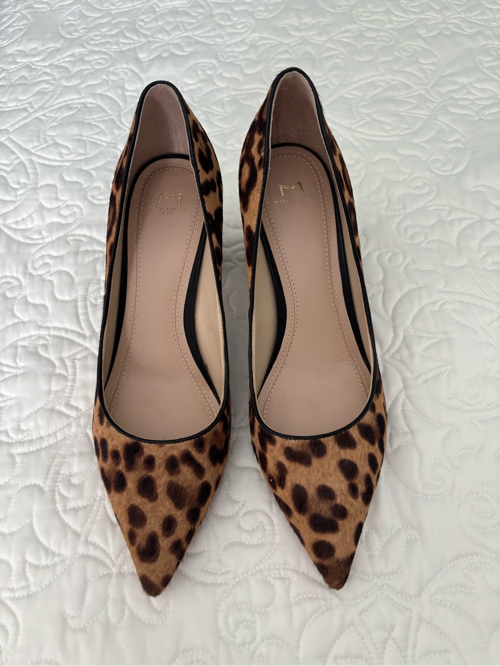Marc Fisher Leopard-Print Pointed Toe Pumps in Brown and Black